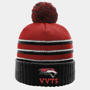 Stripe Pom Cuffed Beanie Thumbnail